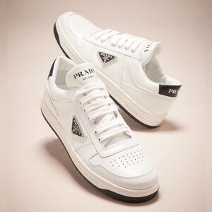PRADA Bicolor Calfskin Low-Top Sneakers